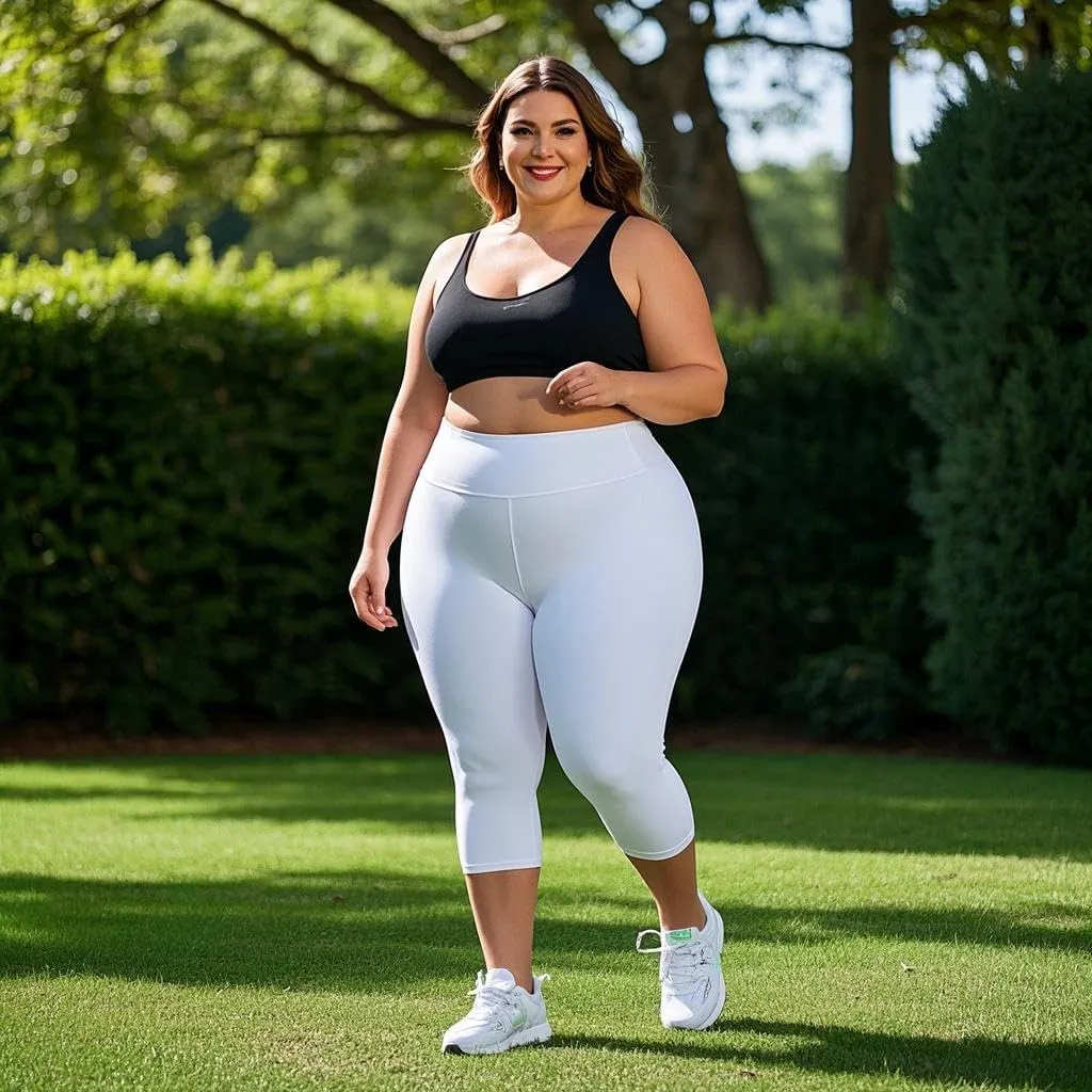 2 Pack Plus Size Capri Leggings for Curvy Women -1X-4X High Waisted Tummy Control&Soft Yoga Workout Gym Tights Pants