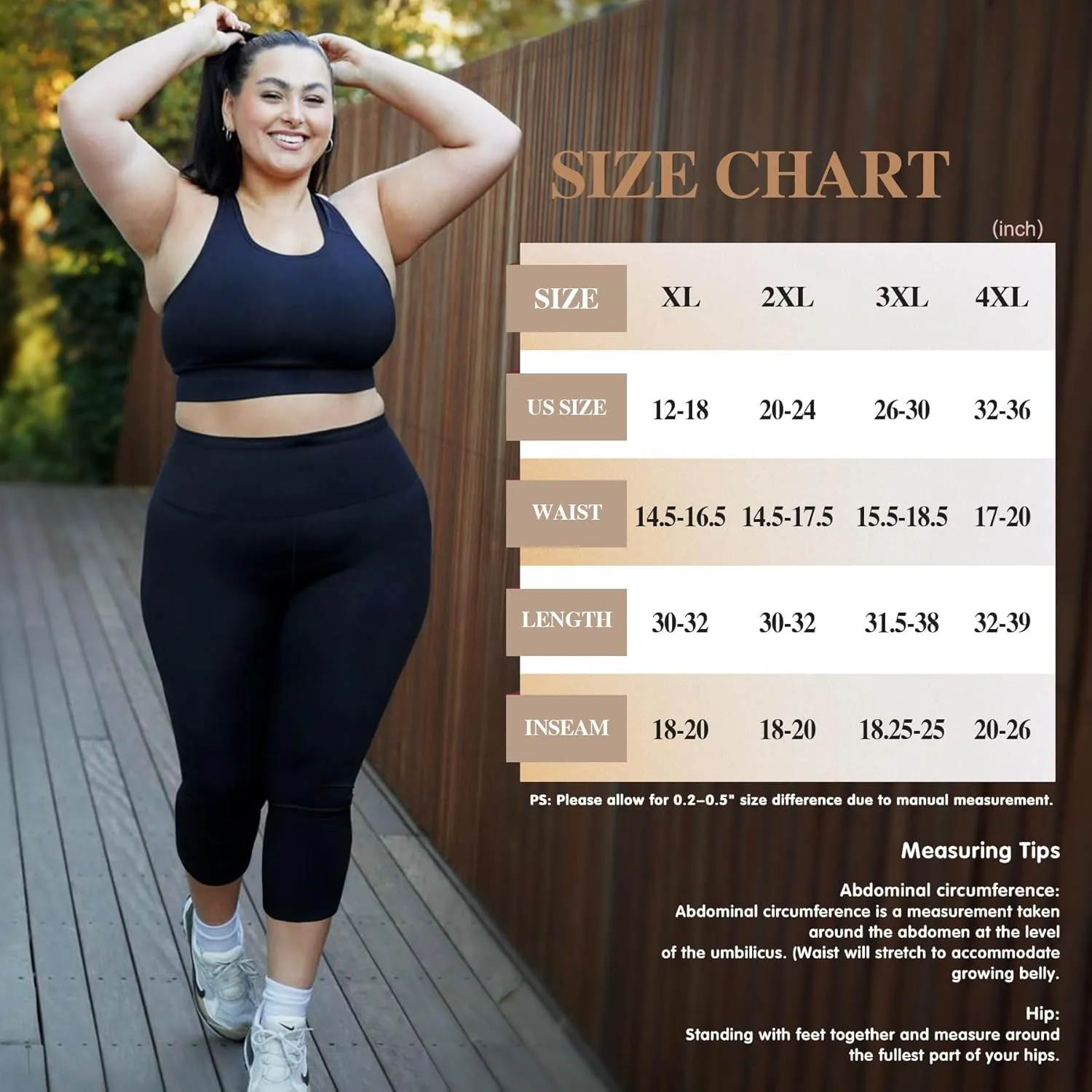 2 Pack Plus Size Capri Leggings for Curvy Women -1X-4X High Waisted Tummy Control&Soft Yoga Workout Gym Tights Pants