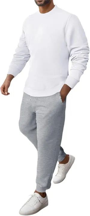 2023 Mens 2 Piece Outfits Tracksuit Set Winter Long Sleeve T Shirt Pants Set Fashion Stylish Plus Size Jogger Suit Sweatsuit