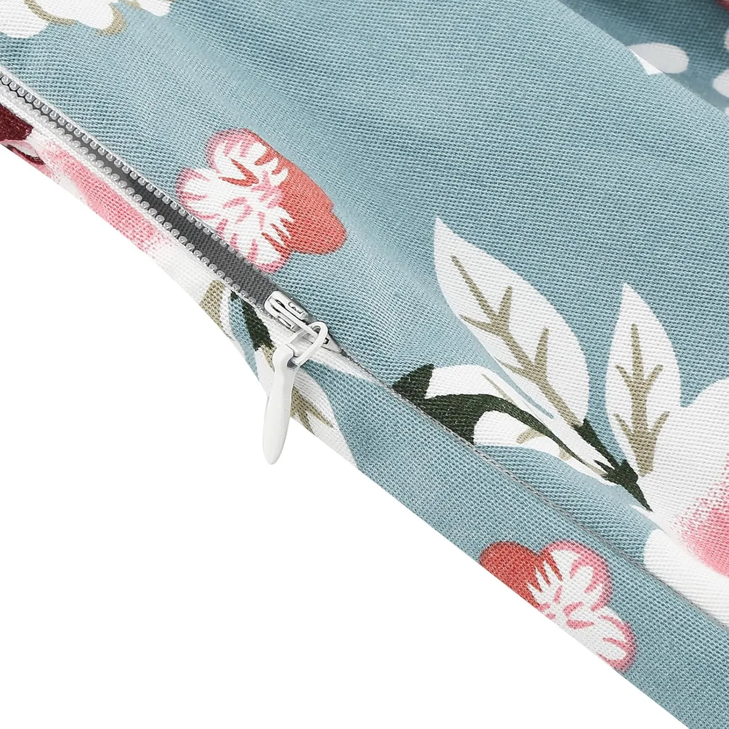 50s Style Skirts for Women Vintage High Waist Floral Print Belted Midi Swing Skirt