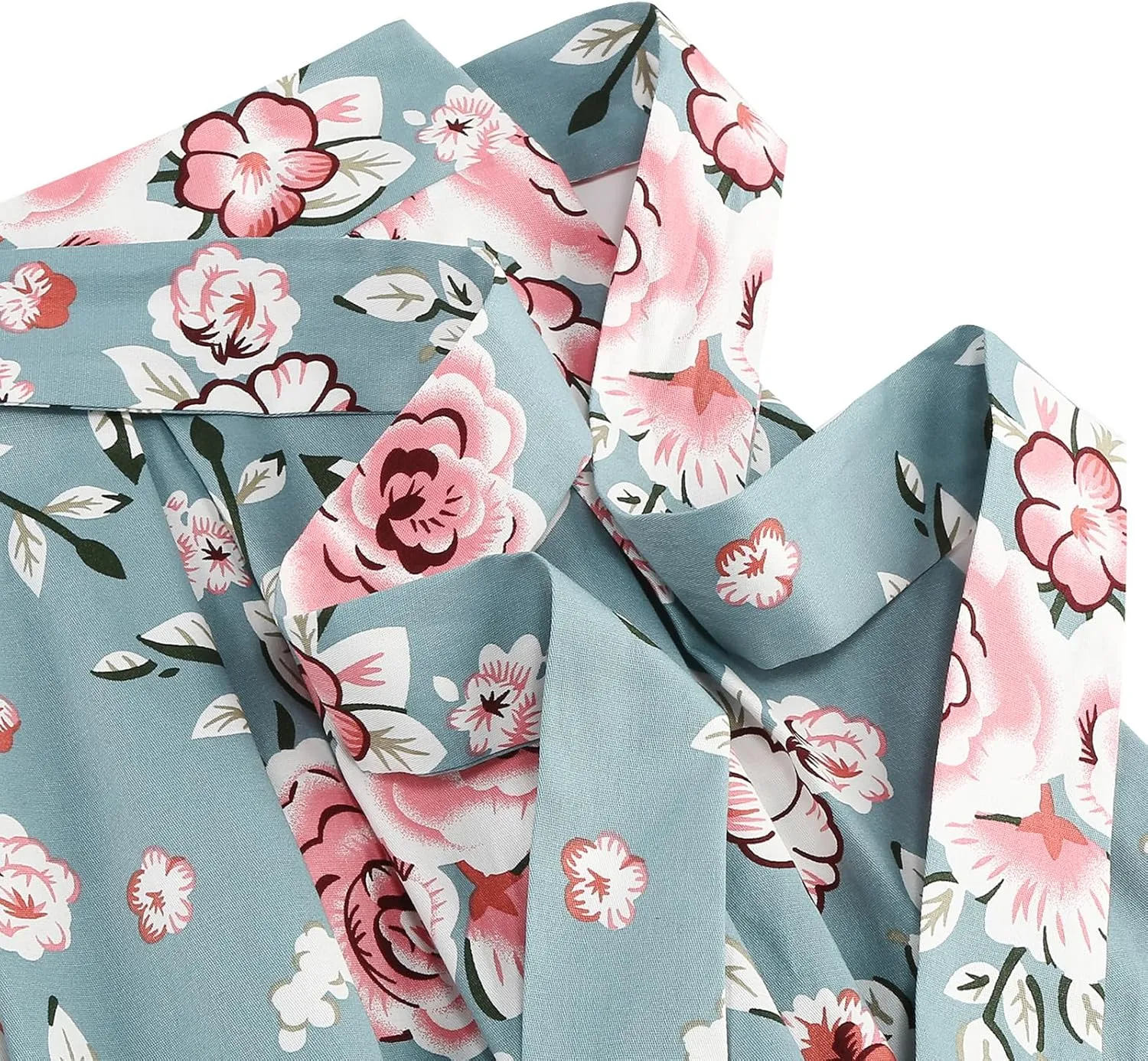50s Style Skirts for Women Vintage High Waist Floral Print Belted Midi Swing Skirt