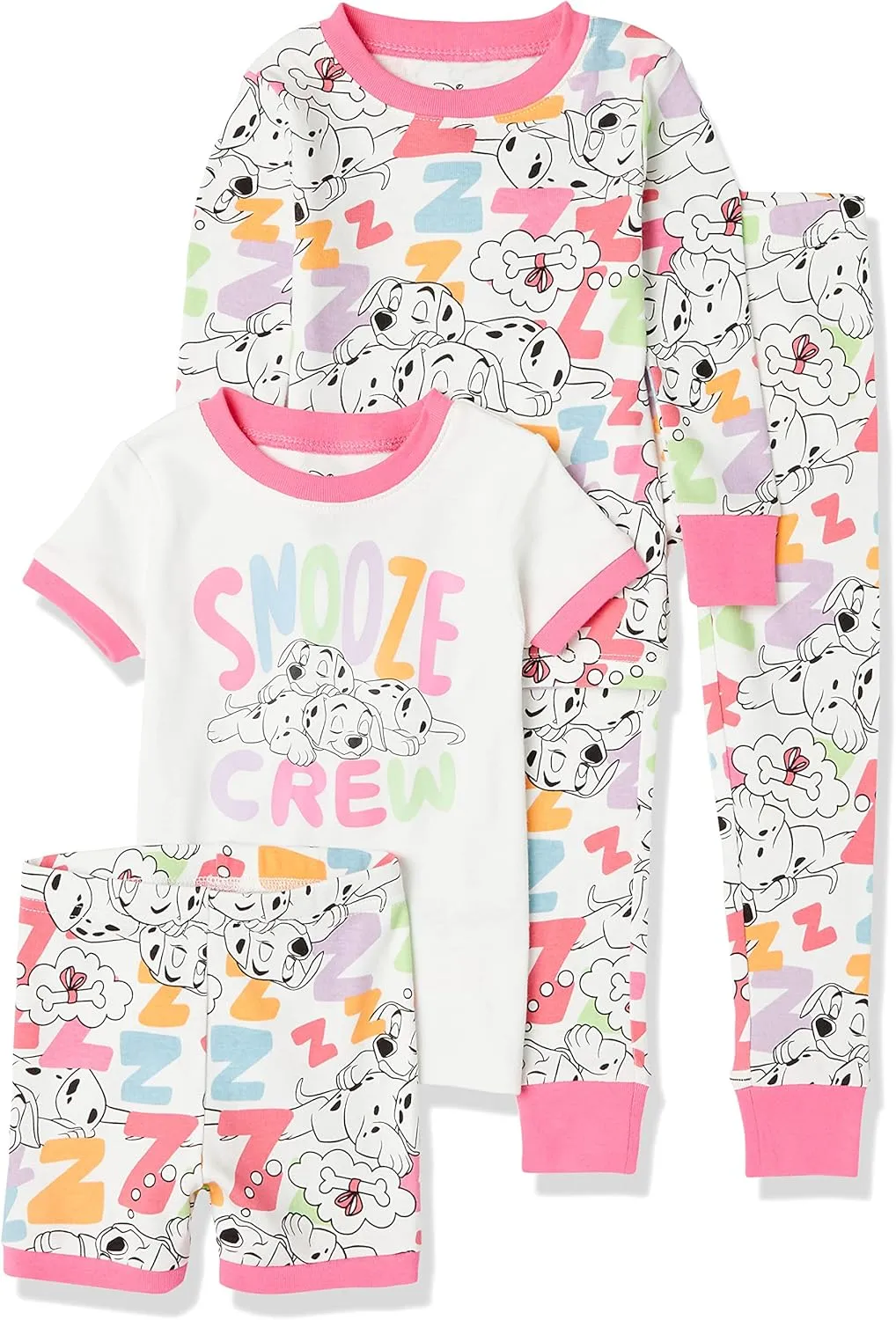 Amazon Essentials Disney | Marvel | Star Wars Babies, Toddlers, and Girls' Pajama Set, 4-Piece (Previously Spotted Zebra)