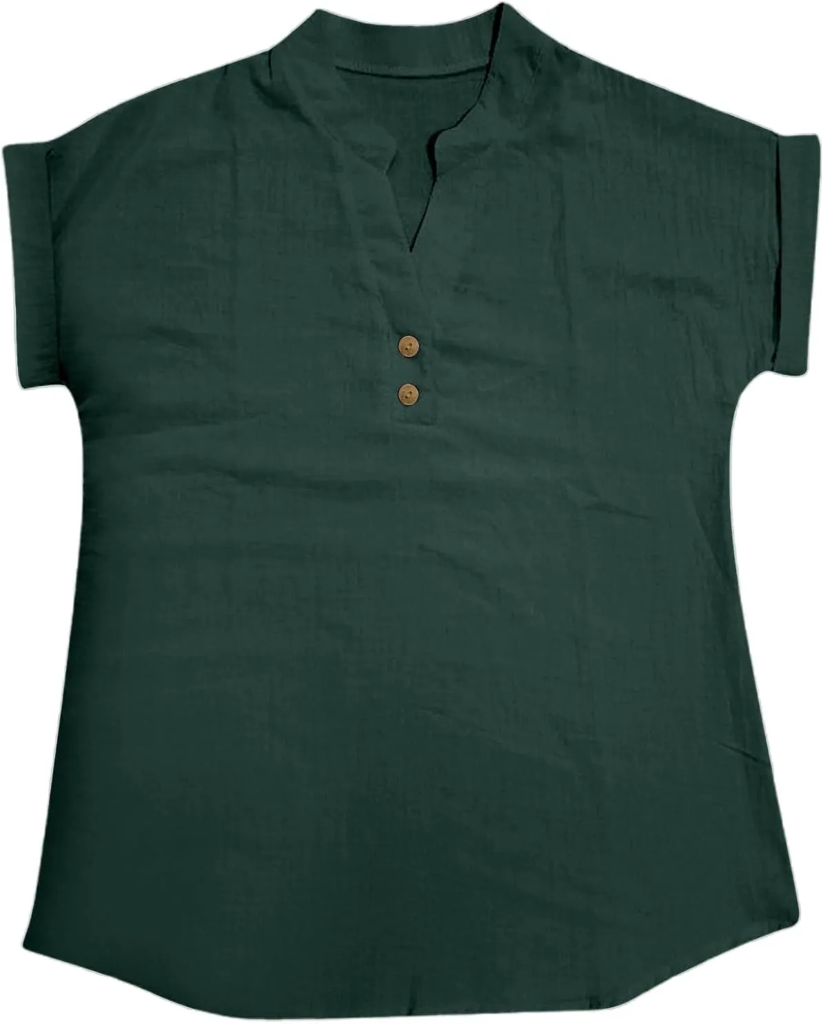 Aniywn Linen Shirts for Women 2025 Summer Casual Button Down V Neck Short Sleeve Tee Tops Comfy Trendy Business Work Blouses