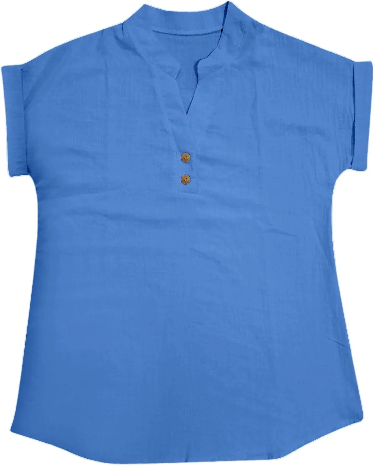 Aniywn Linen Shirts for Women 2025 Summer Casual Button Down V Neck Short Sleeve Tee Tops Comfy Trendy Business Work Blouses