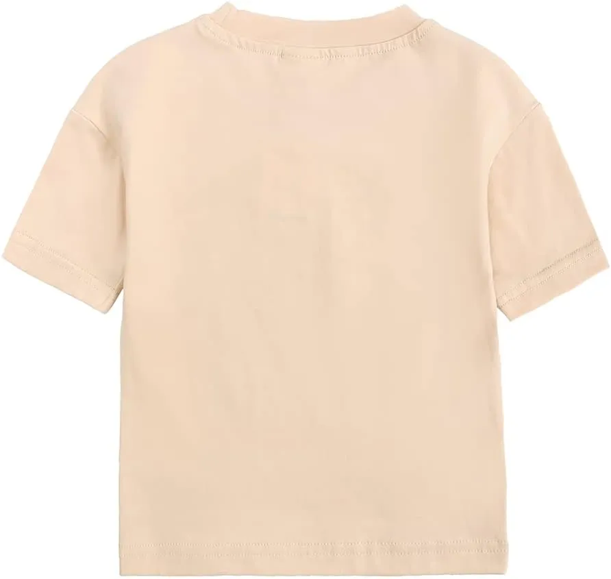 Baby Boys Girls Solid T-Shirts Crew Neck Short Sleeve Casual Tops Toddler Kids Summer Cotton Tees