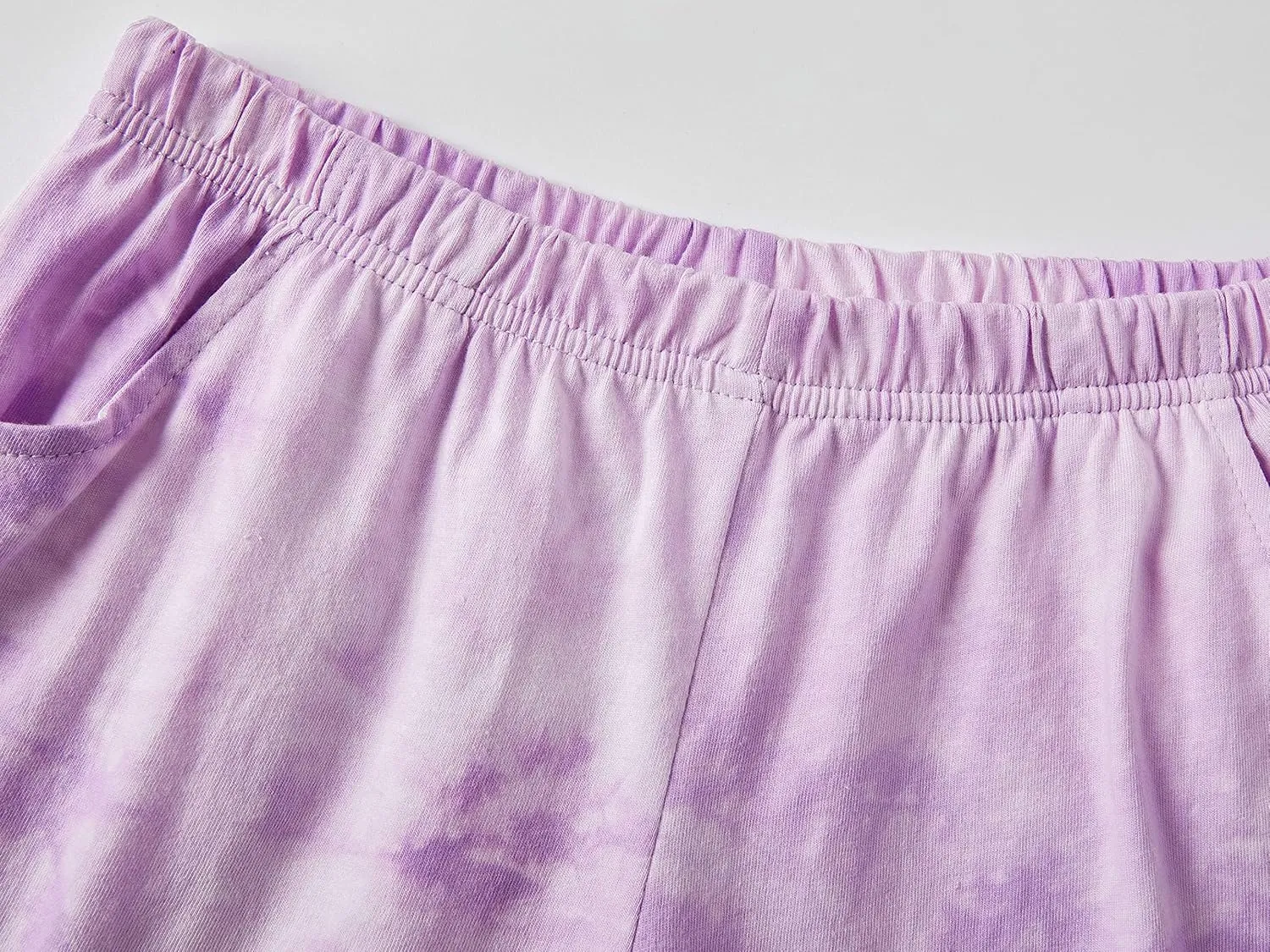 Beezizac Tie Dye Pajamas for Girls - 100% Cotton Glitter Butterfly Cat Summer Short Sleeve PJ Set Tween Clothes Size 4T - 18
