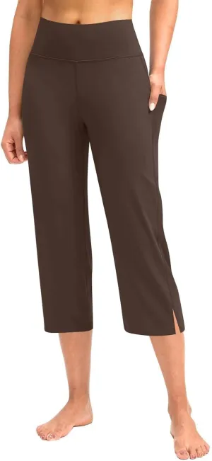 Capri Yoga Pants for Women Dressy Casual Soft High Waisted Tummy Control Wide Leggings Workout with Pockets