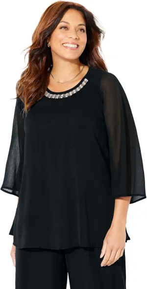 Catherines Women's Plus Size Petite Dazzling Blouse