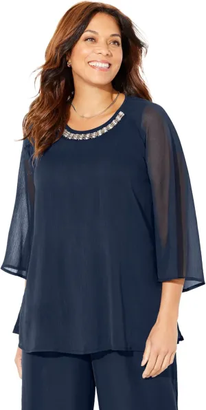 Catherines Women's Plus Size Petite Dazzling Blouse