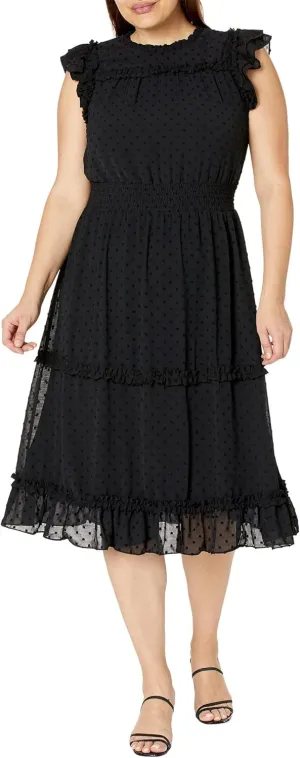 CeCe Women's Sleeveless Clip Dot Dress