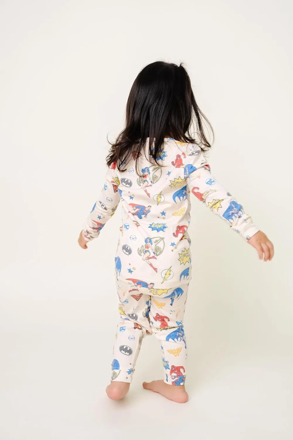 Copper Pearl Two Piece Long Sleeve Toddler Pajamas PJ Sets for Boys and Girls - Adorable Pattern Pajamas, Breathable Fabric to Keep Cool While Sleeping, Sizes 12 Months to 5T - Justice League™