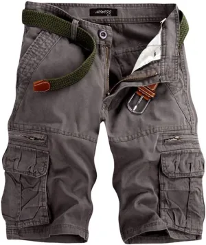 CRNTCEM Mens Outdoor Hiking Cargo Shorts Lightweight Water Resistant Quick Dry Tactical Golf Fishing Shorts with Zip Pockets