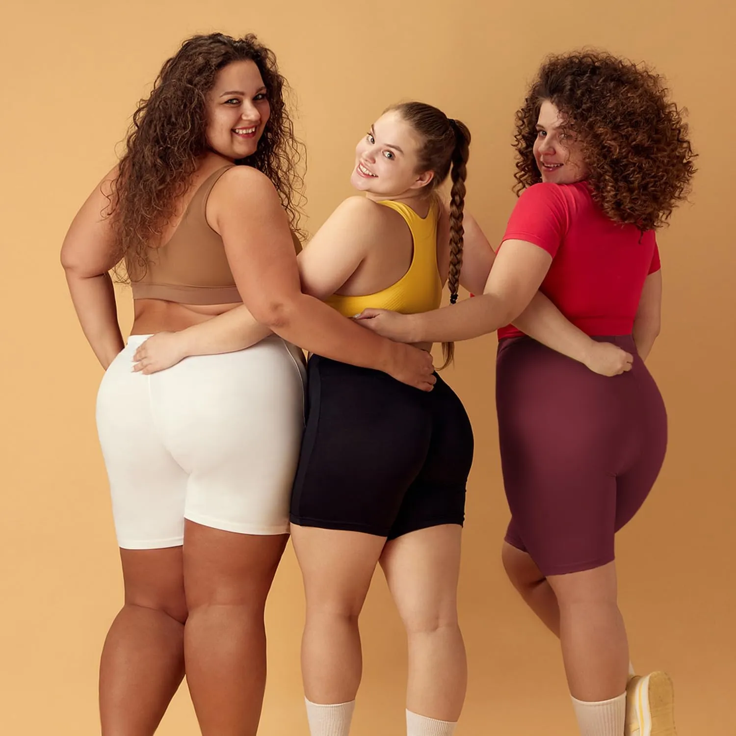 Diu Life 3 Pack Biker Plus Size Shorts for Women with Pockets - High Waist 8" Black Workout Shorts for Yoga (1X 2X 3X 4X)