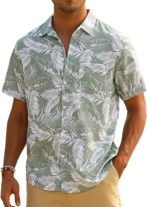 EISHOPEER Hawaiian Shirt for Men Short Sleeve Button Down Floral Tropical Holiday Beach Shirts S-3XL