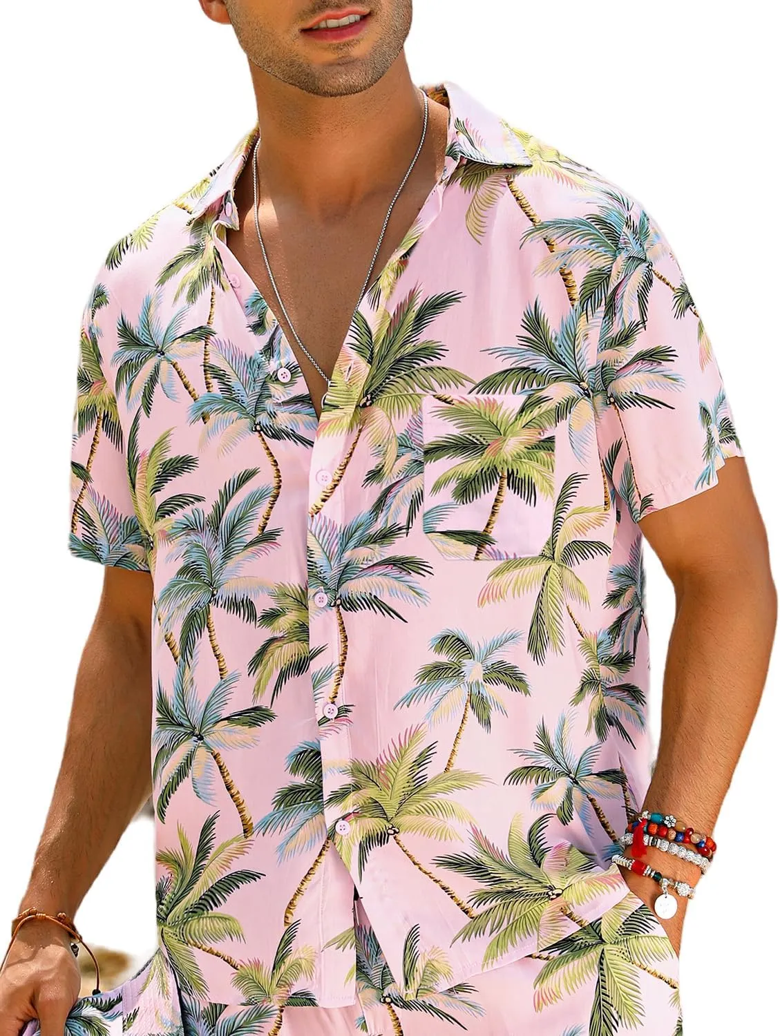 EISHOPEER Hawaiian Shirt for Men Short Sleeve Button Down Floral Tropical Holiday Beach Shirts S-3XL
