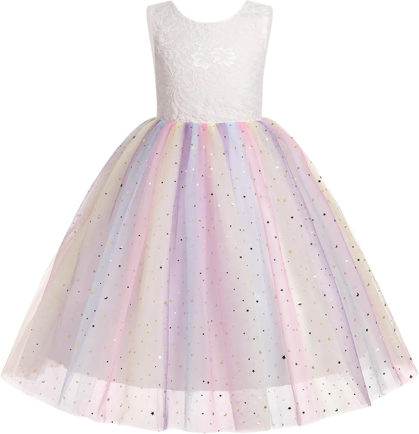 Flower Girl Dress Princess Sleeveless Floral Embroidered Kids Summer Wedding Pageant Birthday Tutu Tulle Dress