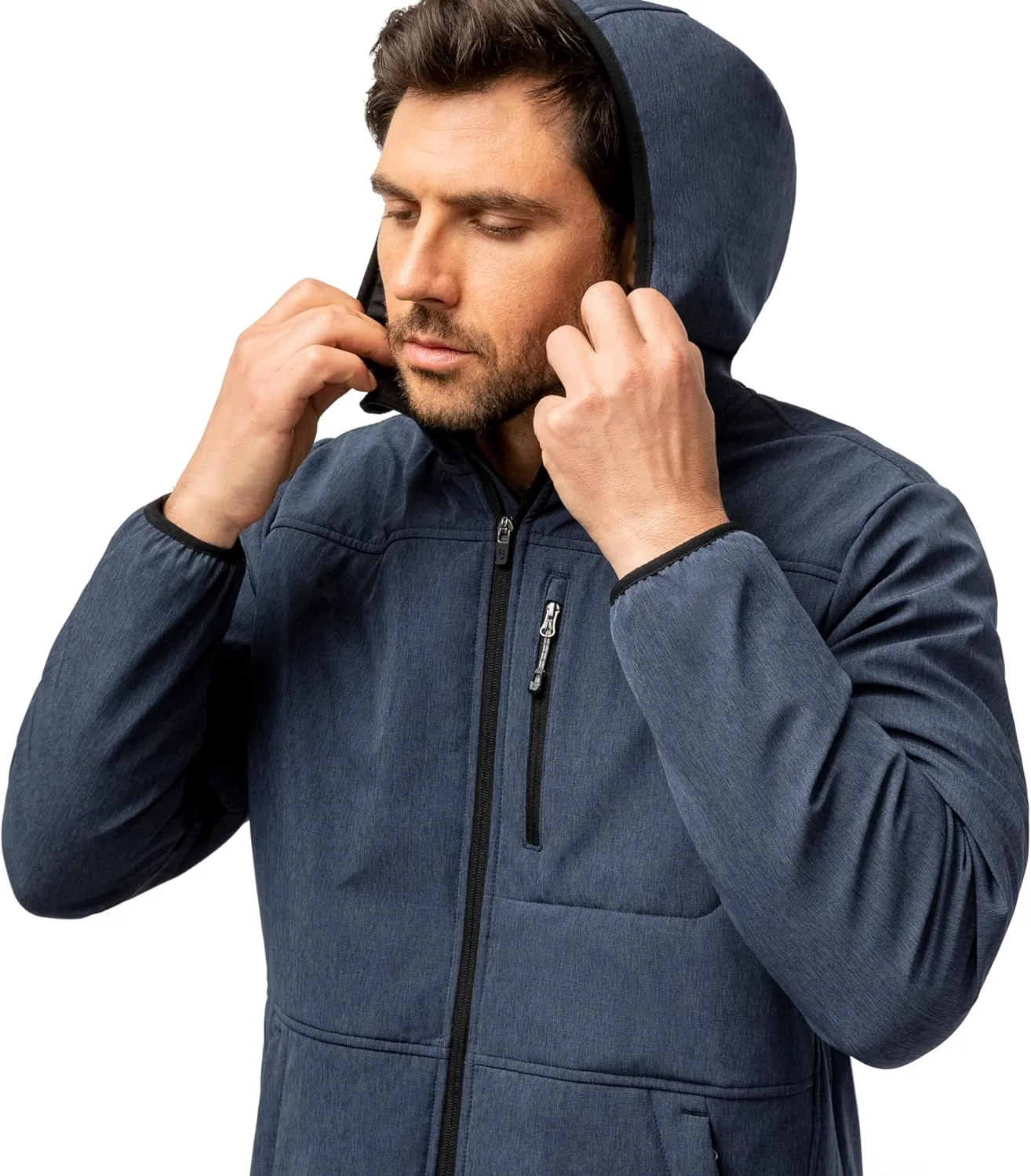 Free Country Men's Melange Stretch Full Zip Hoodie