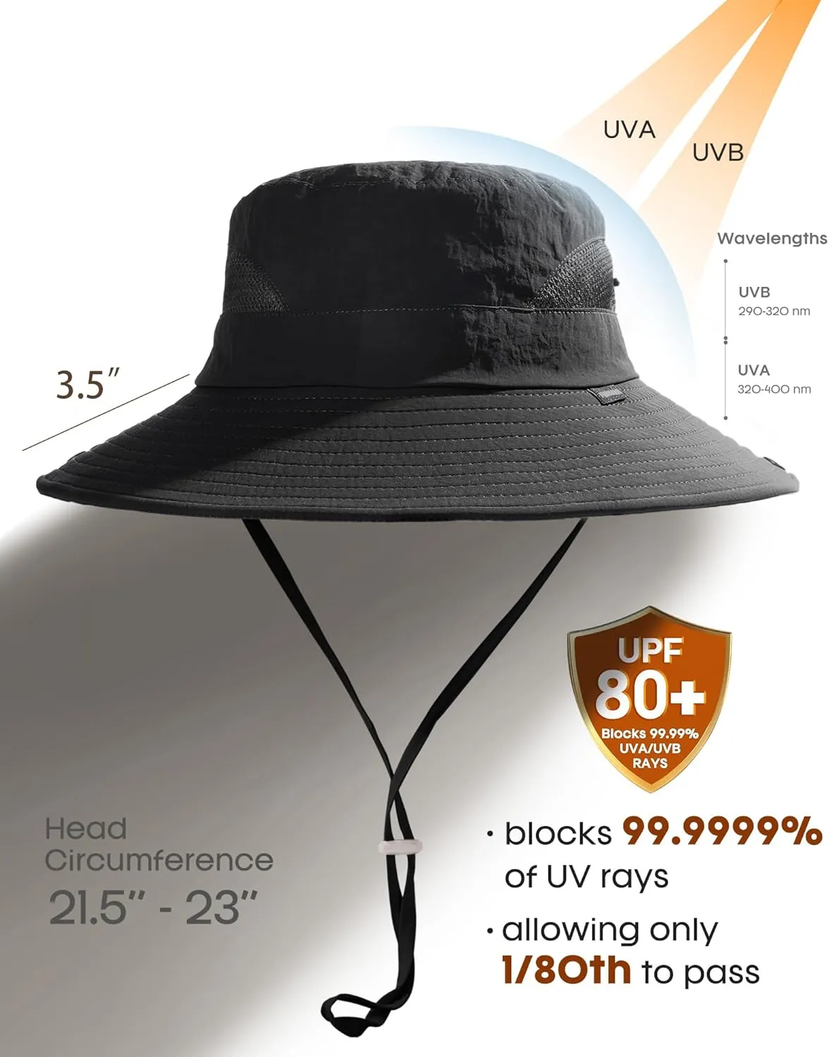 FURTALK Womens Sun Hat with Ponytail Hole Beach Hiking Summer Wide Brim UPF 80  Outdoor Protection Foldable Bucket Hat