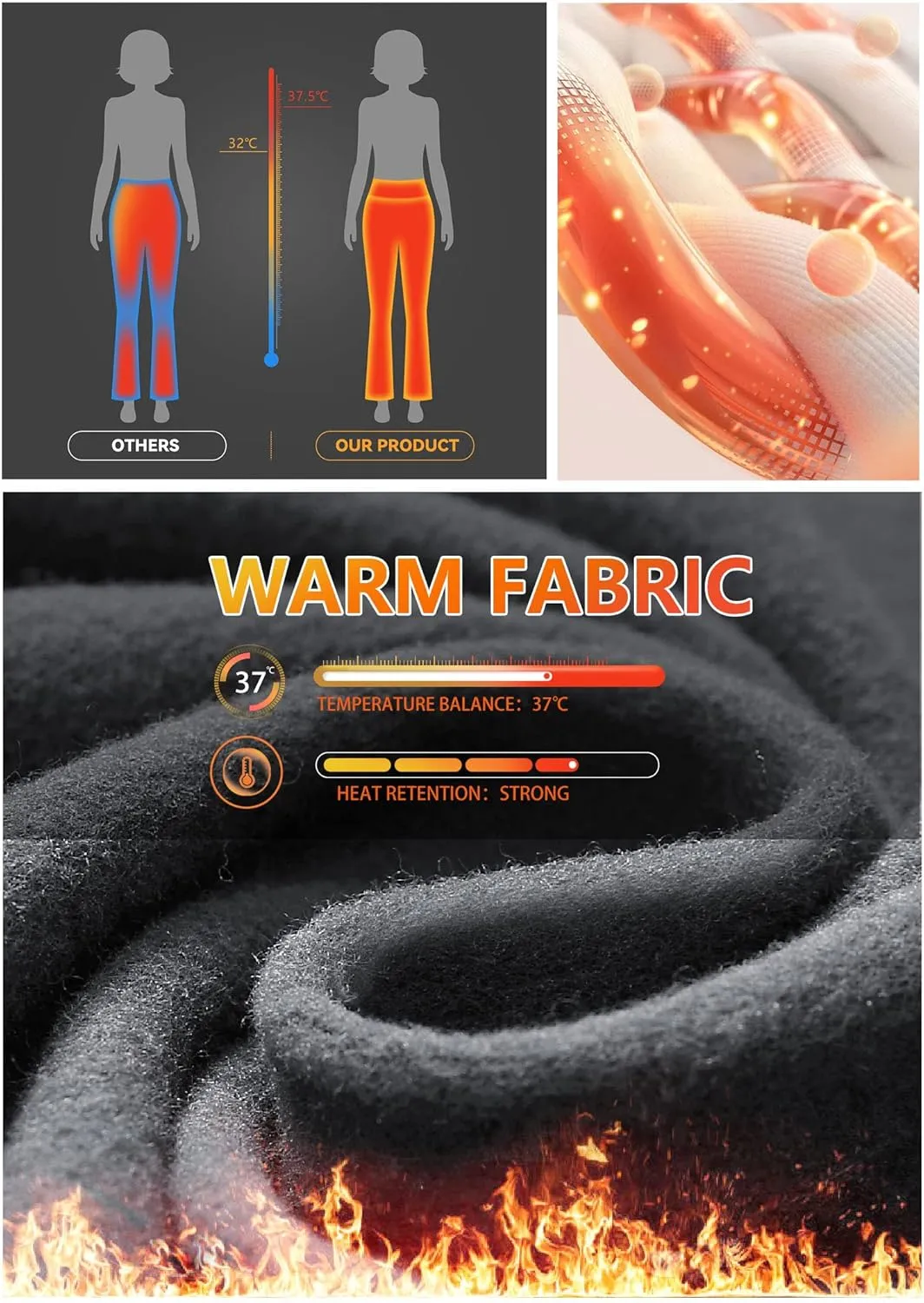 Heathyoga Fleece Lined Pants Women Yoga Pants with Pockets for Women Thermal Pants High Waist Flare Leggings for Winter