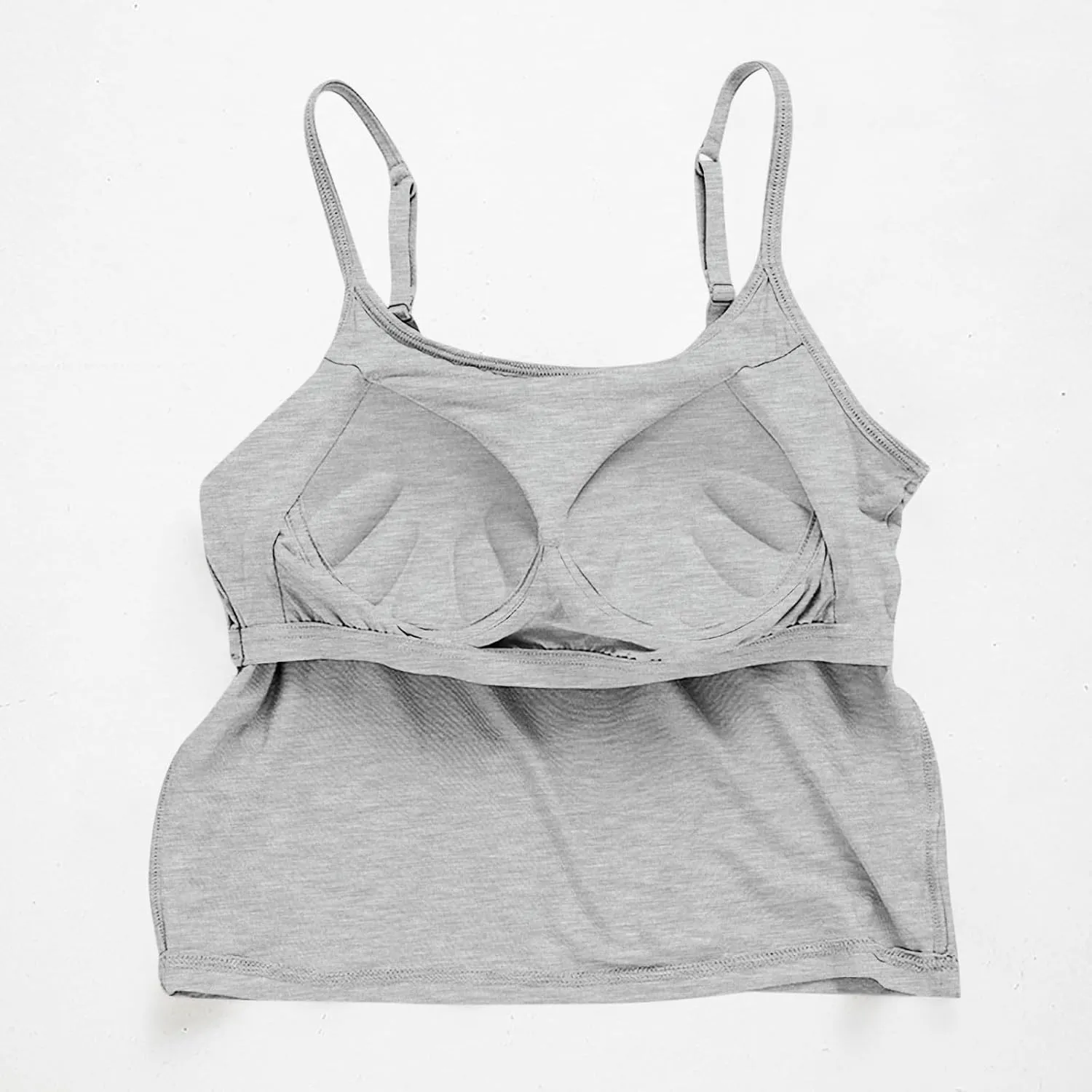 HGps8w Bulit-in-Bra Crop Tank Top for Women Spaghetti Straps Sleeveless Basic Undershirts Casual Summer Camisole Pajama Tops