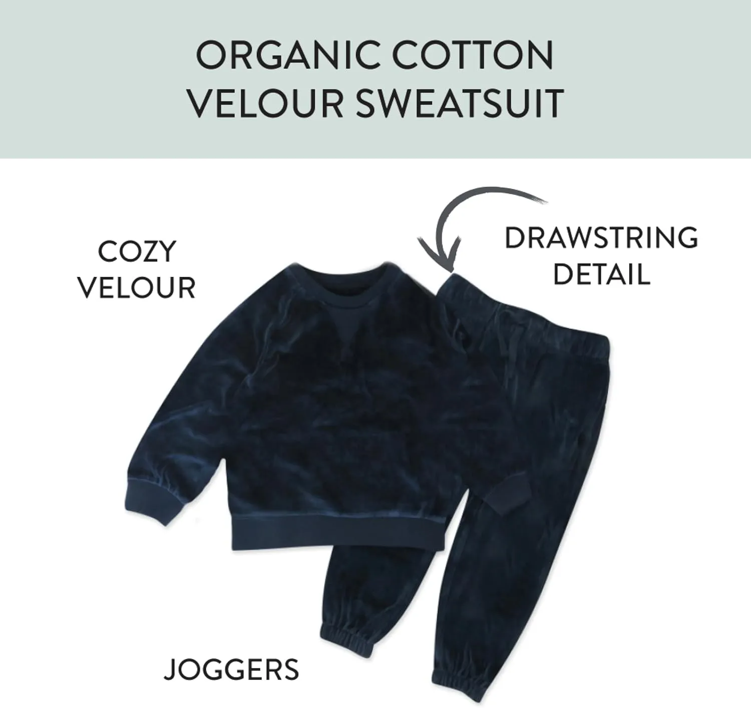 HONESTBABY Velour Pullover Hoodie and Zip Front Sweatshirt and Jogger Sweatpants Set