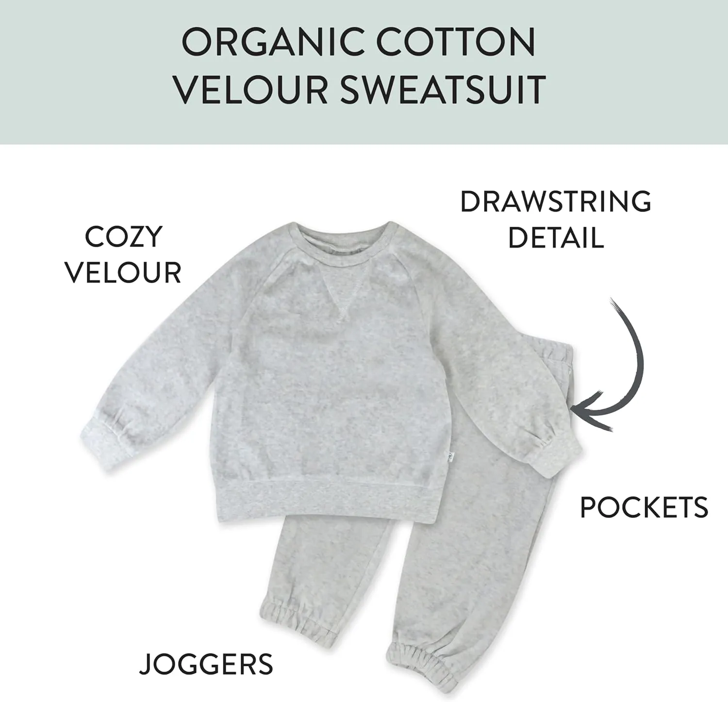 HONESTBABY Velour Pullover Hoodie and Zip Front Sweatshirt and Jogger Sweatpants Set
