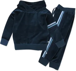 HonestBaby Velour Pullover Hoodie and Zip Front Sweatshirt and Jogger Sweatpants Set