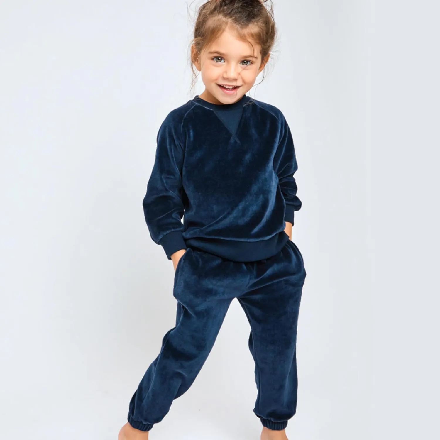 HONESTBABY Velour Pullover Hoodie and Zip Front Sweatshirt and Jogger Sweatpants Set