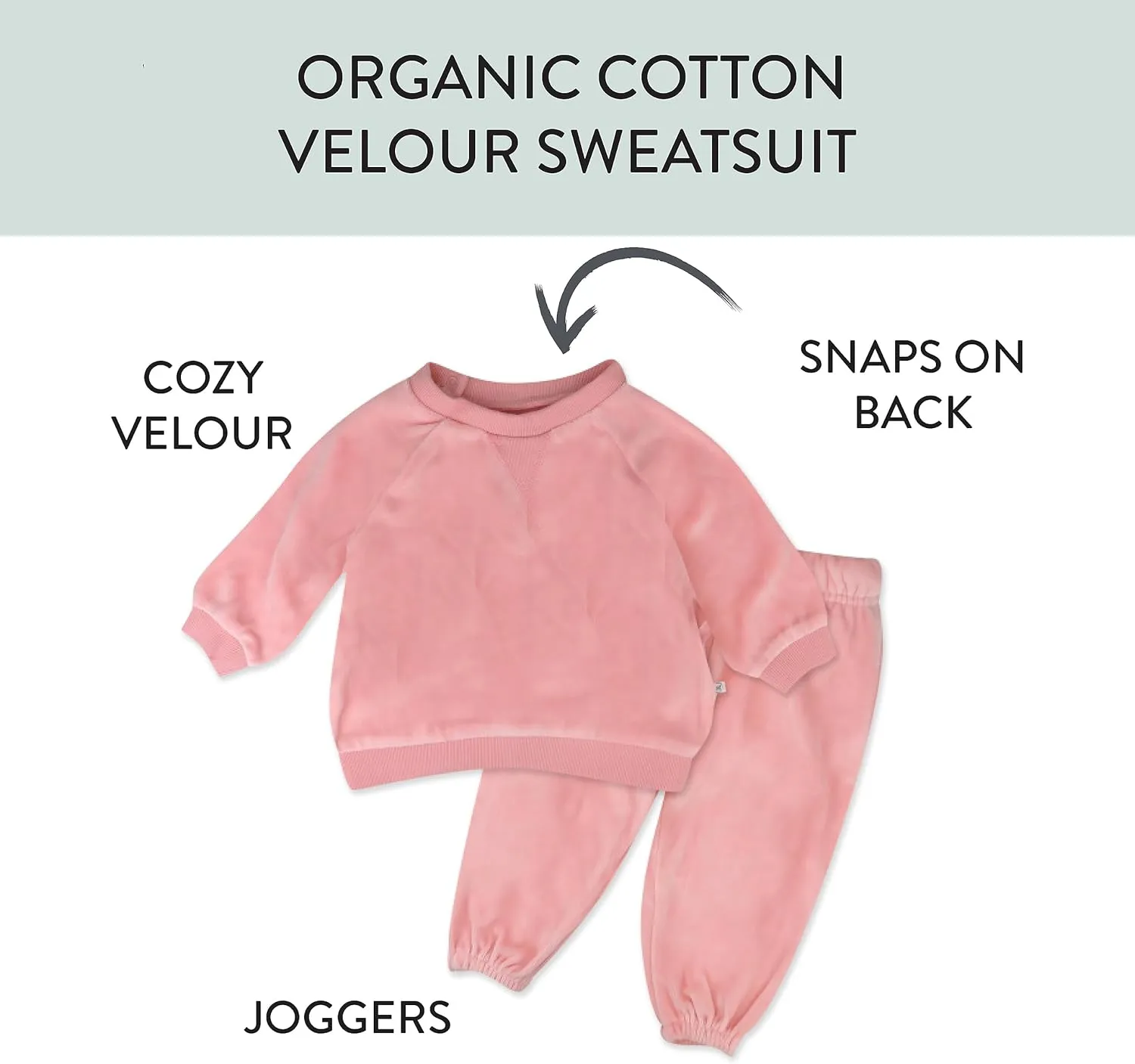 HONESTBABY Velour Pullover Hoodie and Zip Front Sweatshirt and Jogger Sweatpants Set