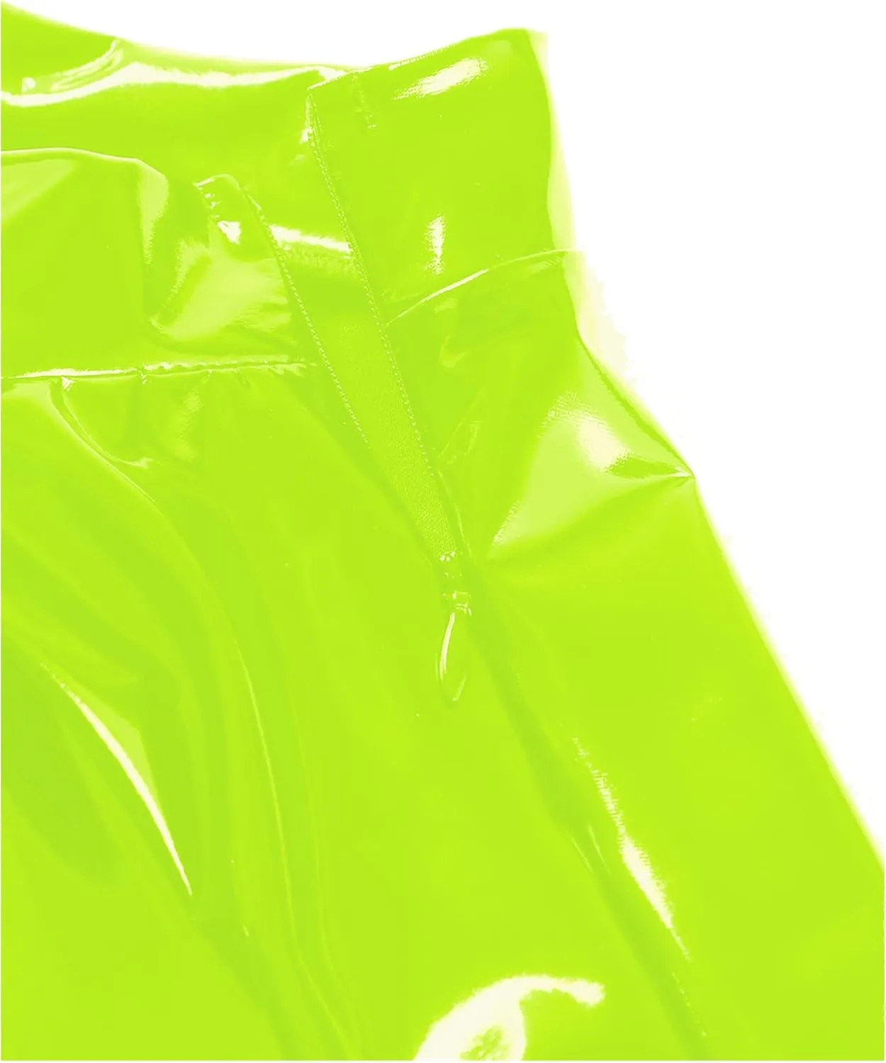 Hularka Women's Shiny Patent Leather Pleated Mini Skirt Wet Look High Waist Pleated Flared Skirts