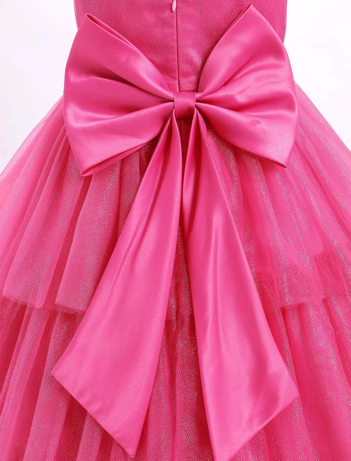 IBTOM CASTLE Flower Girl Dress Kids Birthday Dress Ruffle Pearls Tiered Tulle Party Dress Wedding Gown Prom