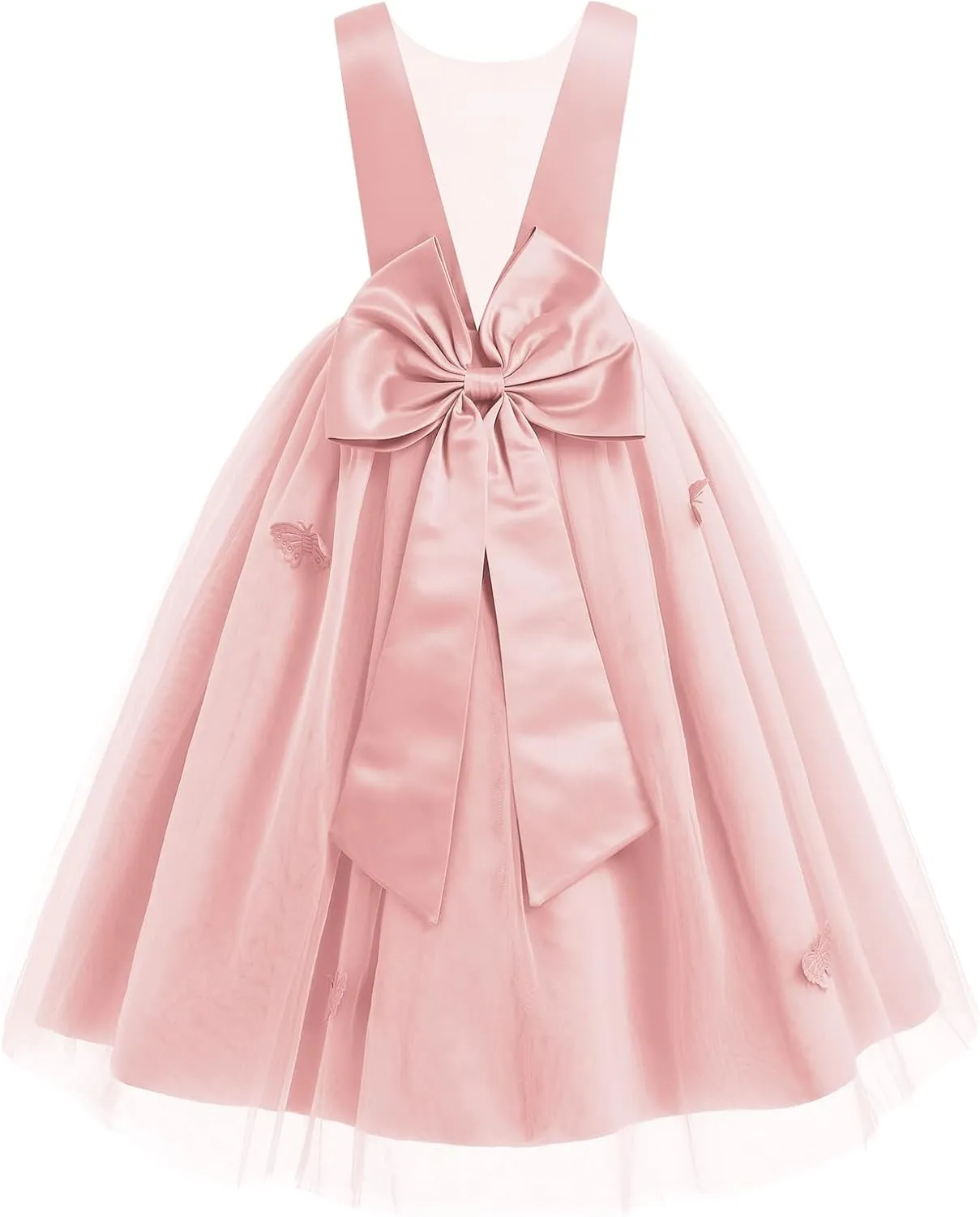 IBTOM CASTLE Kids Girls 3D Butterfly Dress Little Bridesmaid Party Dress Flower Girl Dress Wedding Photoshoot