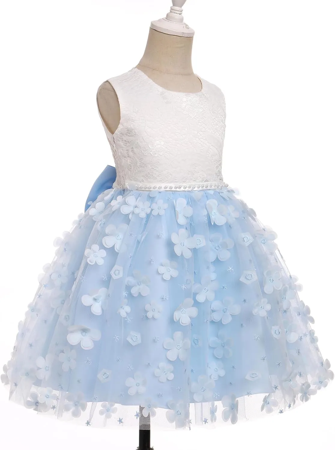 IBTOM CASTLE Toddlers Girls Flower Dress Sleeveless Tutu Dress Princess Birthday Party Round Neck Flower Girl Dress