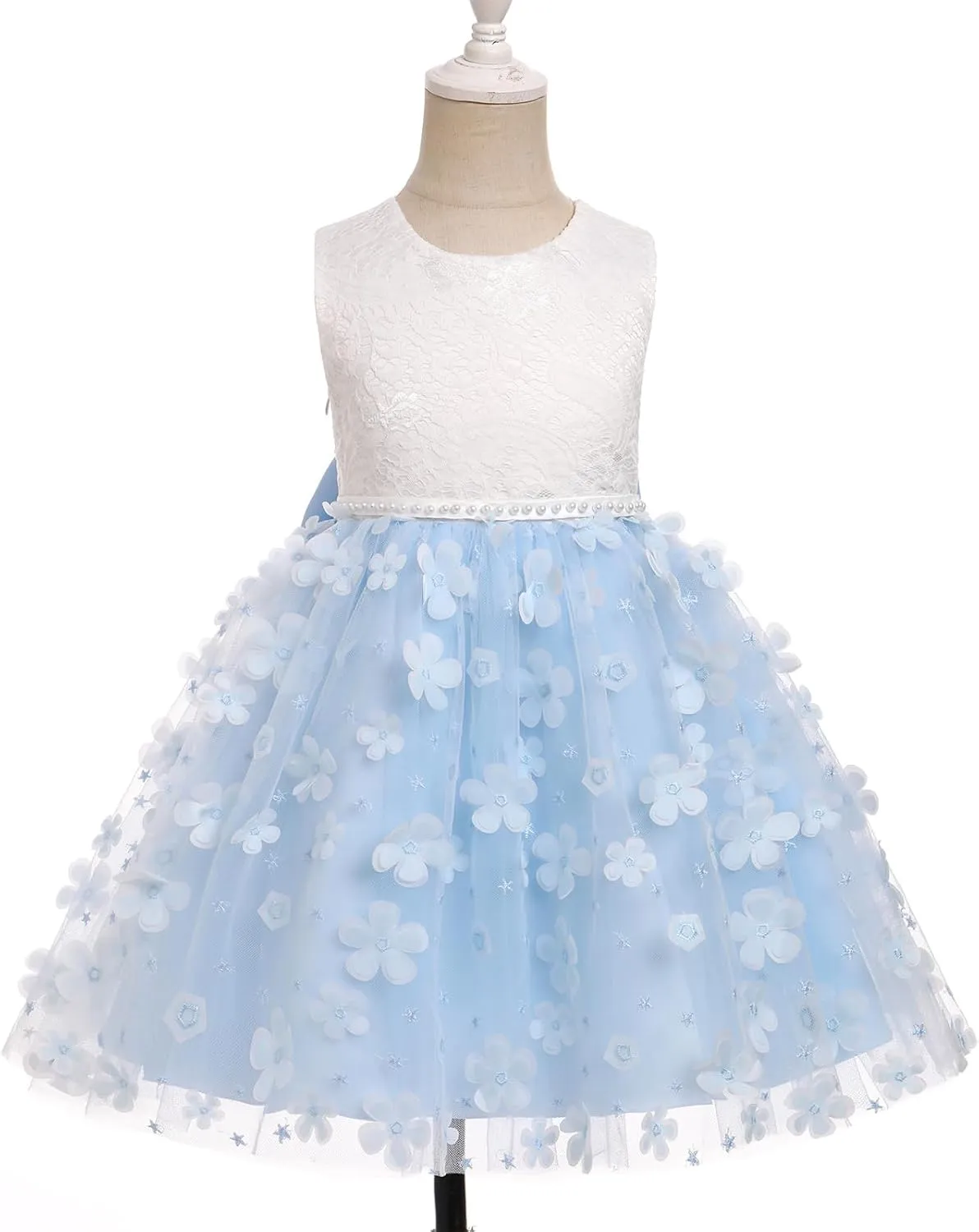 IBTOM CASTLE Toddlers Girls Flower Dress Sleeveless Tutu Dress Princess Birthday Party Round Neck Flower Girl Dress