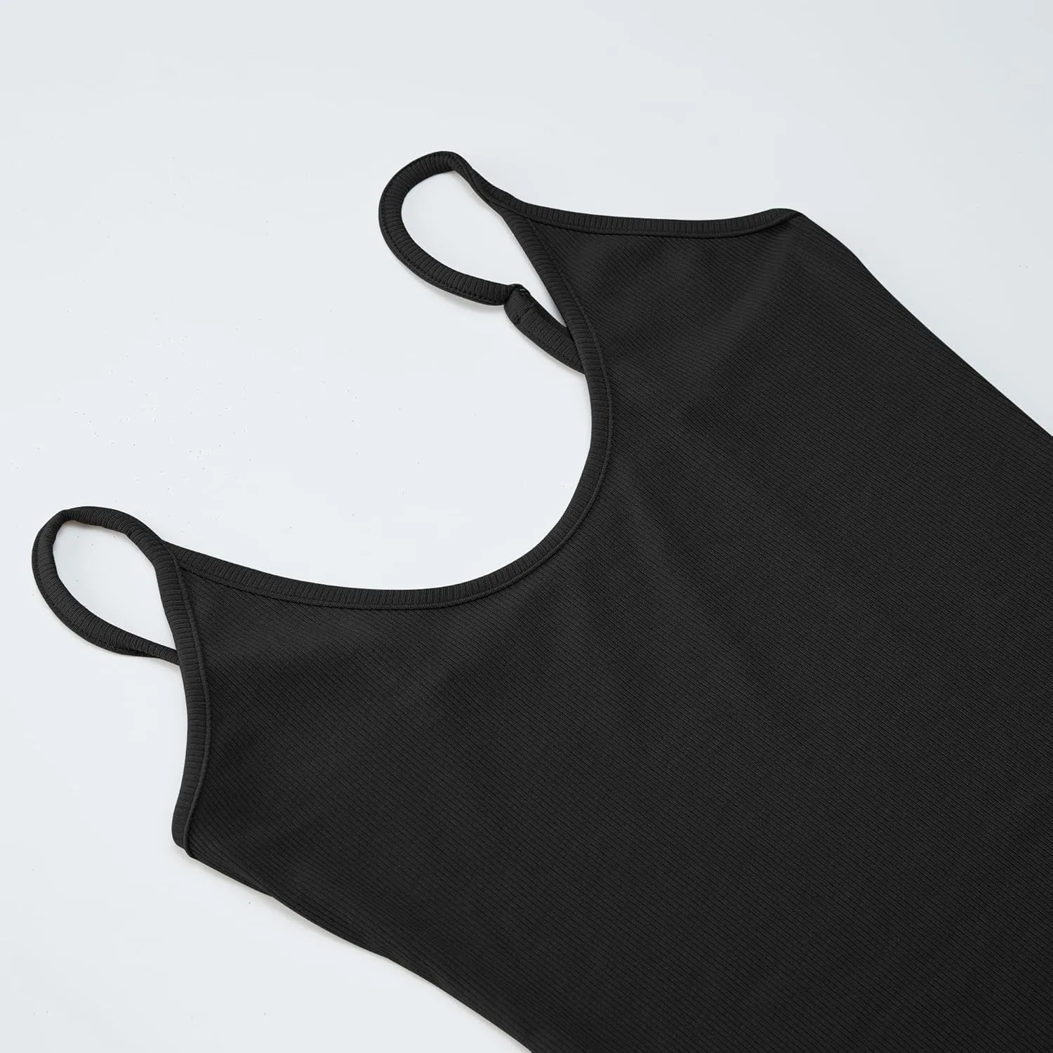 iGENJUN Tank Tops for Women 2025 Built in Shelf Bra Spaghetti Strap Summer Camisole U Neck Slim Fit Ribbed Sleeveless