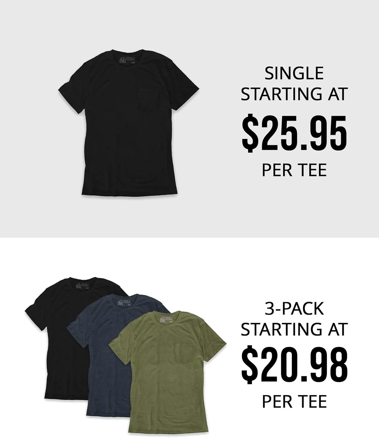 INTO THE AM Pocket T Shirts for Men S - 4XL Soft Fitted Short Sleeve Mens Pocket Tee Shirts