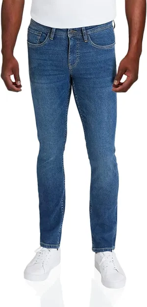 IZOD Men's Straight Fit Jeans - Comfortable Stretch Casual Pull On Denim Jeans for Men - Ultrasoft Men's Fashion Pants