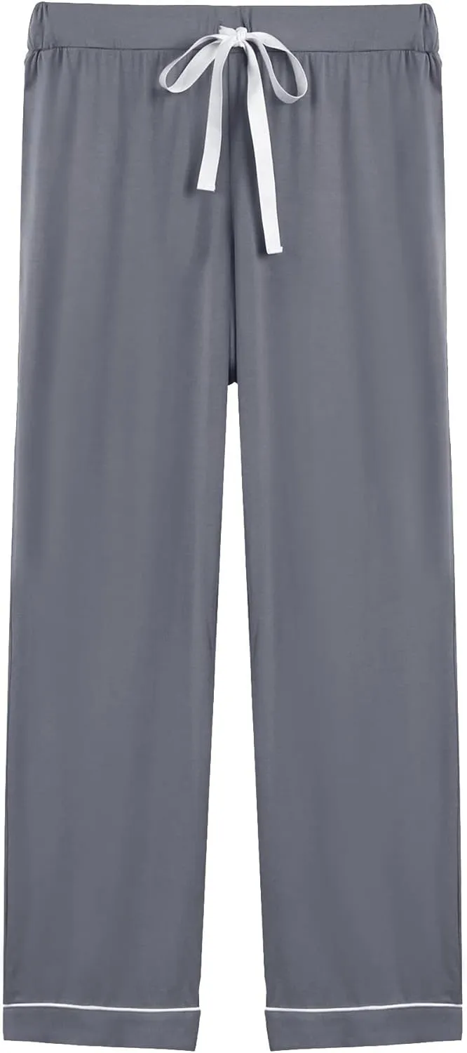 Joyaria Womens Bamboo Viscose Pajama Sets Long Sleeve Button Down Cooling Sleepwear Soft Comfortable Pj Pants Set for Women