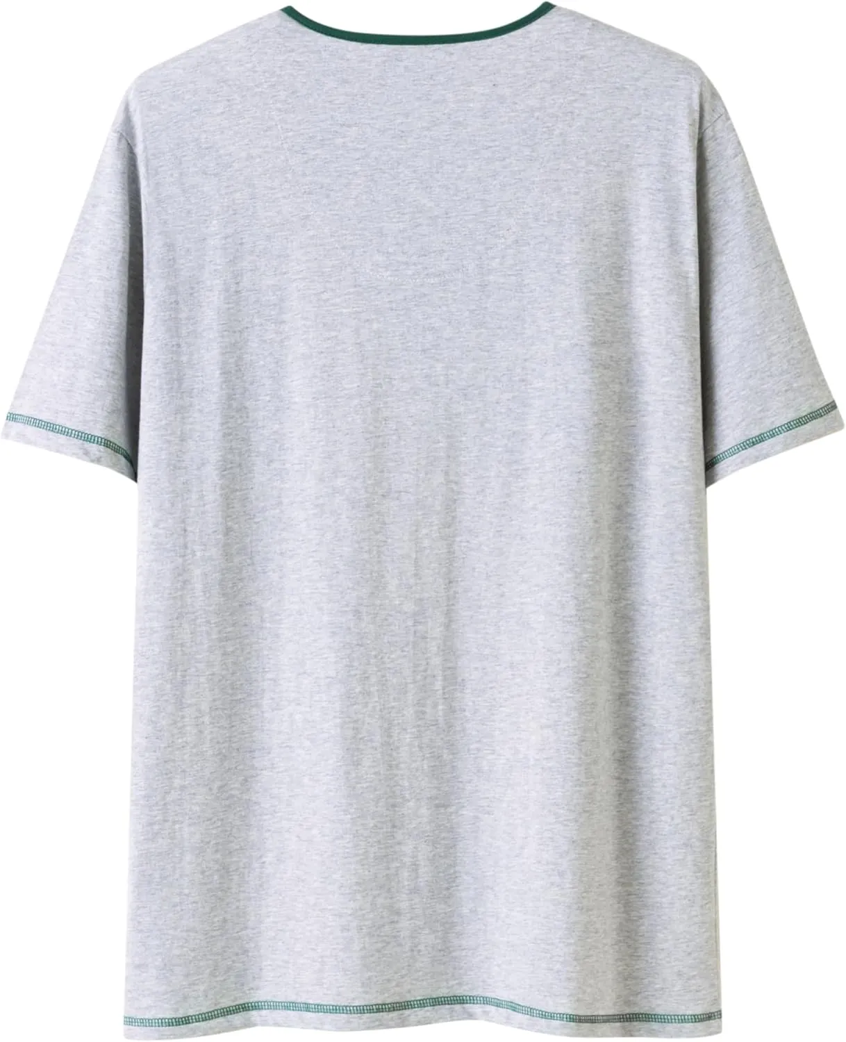 Keyocean Mens Henley Pajama Set, Soft Cotton Short-Sleeve T-Shirt & Shorts Summer PJ Set for Sleeping