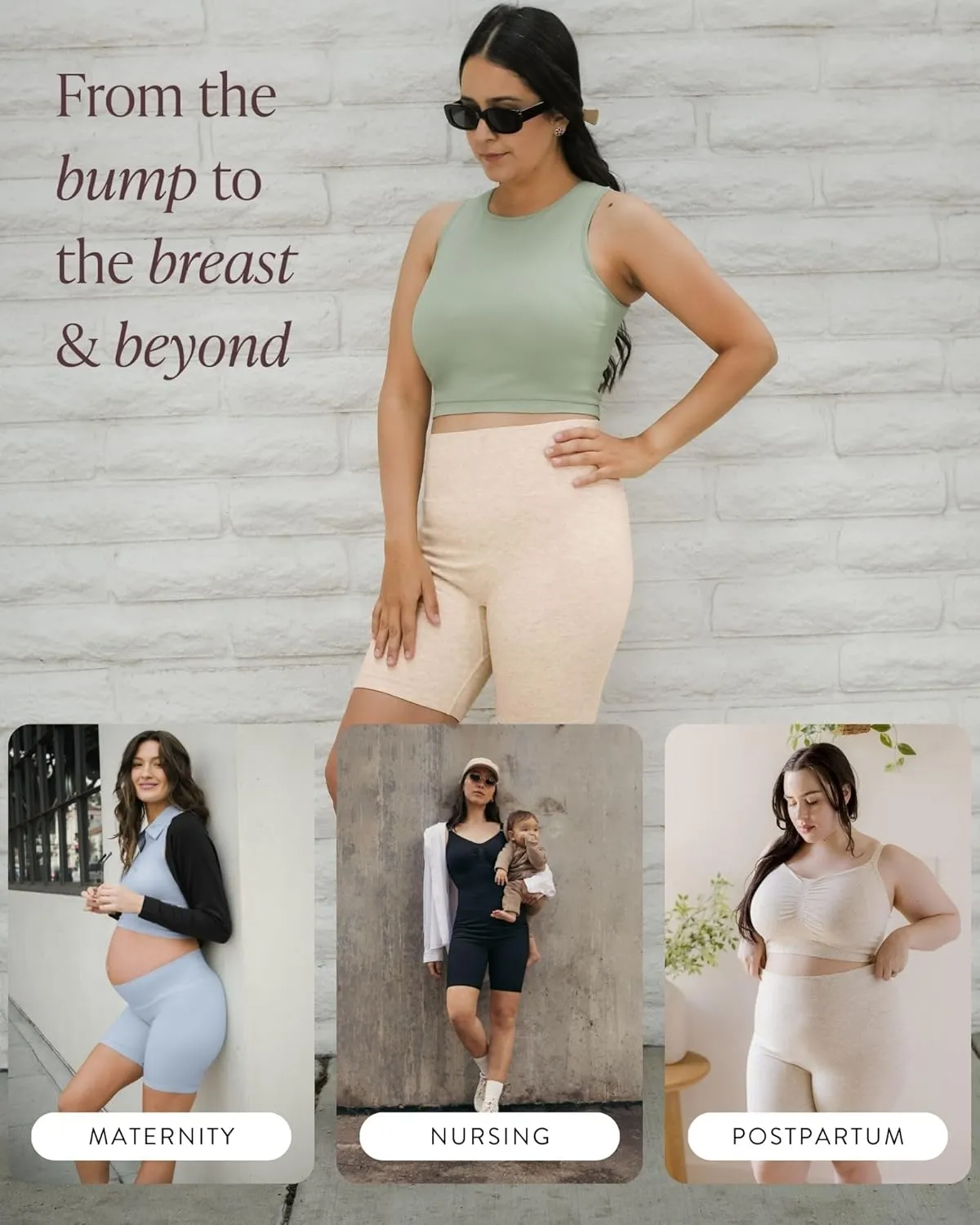 Kindred Bravely Sublime Maternity & Postpartum Biker Shorts/Maternity Shorts, Everyday Loungewear