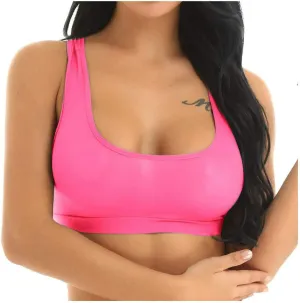 Lace Top Bra Stretch Underwear Women Crop Mesh See Through Workout