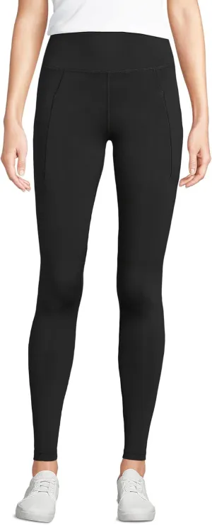 Lands' End Women's Active Hi Impact High Rise Compression Waist Leggings Large Black