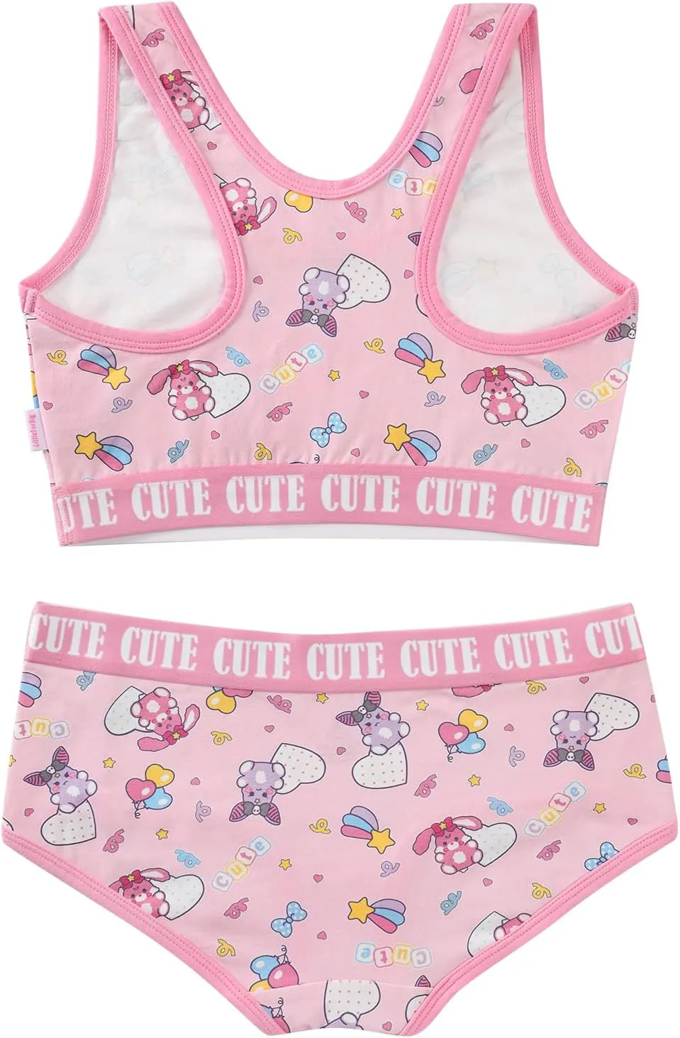 Littleforbig Women Cotton Camisole and Panties Sports Loungewear Usagi Cute & Cozy Bralette Set