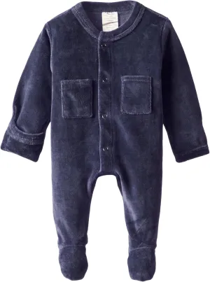 L'ovedbaby Unisex-Baby Newborn Organic Cotton Velour Footed Overall