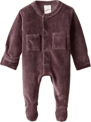L'ovedbaby Unisex-Baby Newborn Organic Cotton Velour Footed Overall