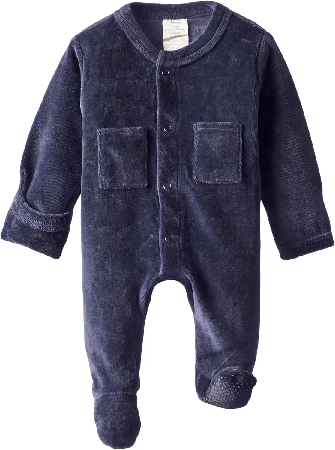 L'ovedbaby Unisex-Baby Newborn Organic Cotton Velour Footed Overall