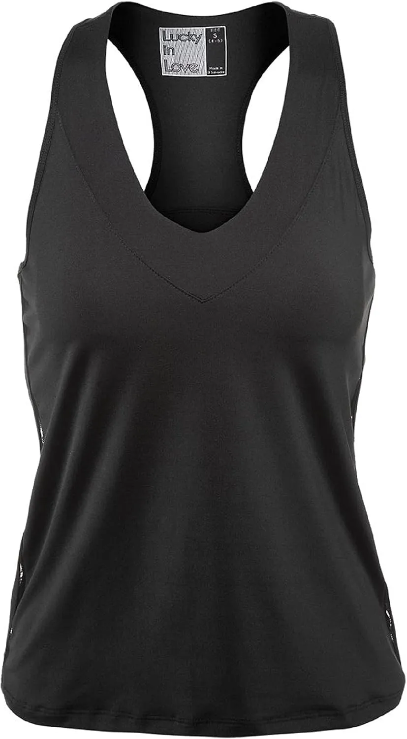 Lucky In Love V-Neck Tank with Built in Bra