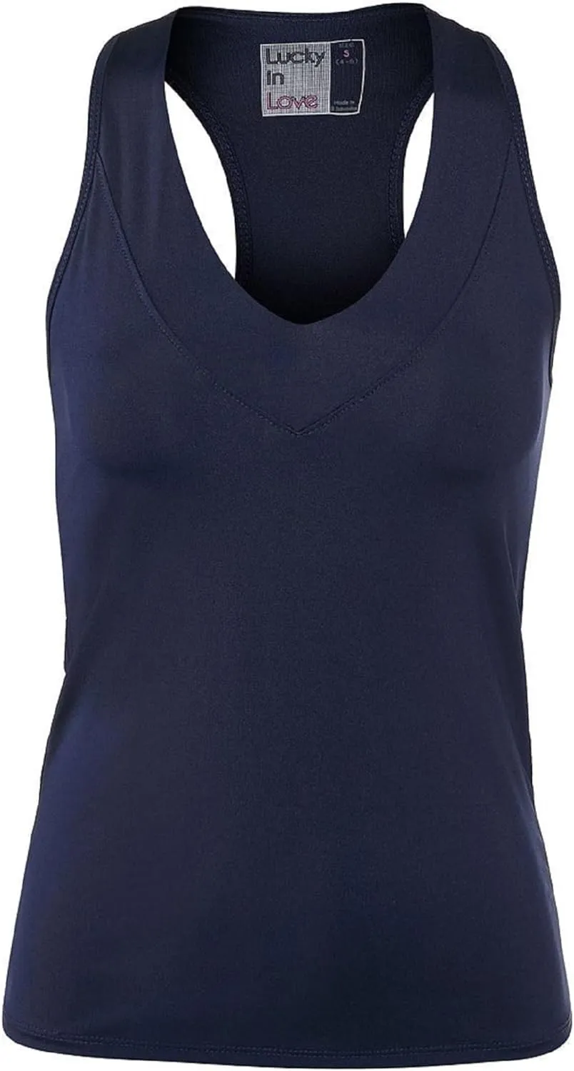 Lucky In Love V-Neck Tank with Built in Bra