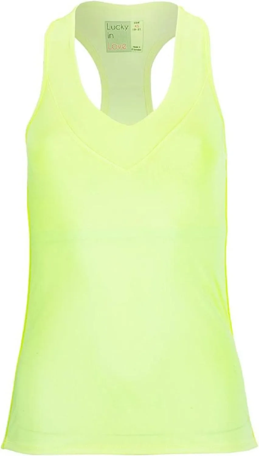 Lucky In Love V-Neck Tank with Built in Bra