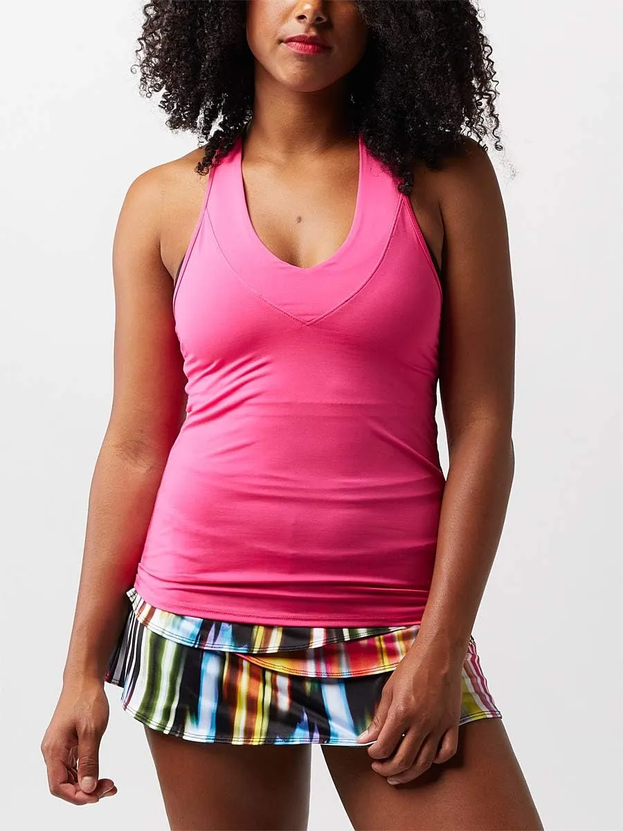 Lucky In Love V-Neck Tank with Built in Bra